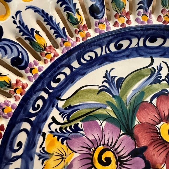 Faireal Alcobaca Ceramic Portugal‎ Hand Painted Floral Plate Platter Wall Plate - Picture 4 of 7